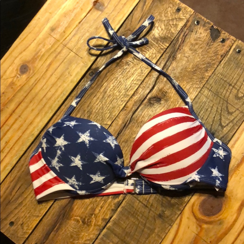 American flag swim suit top.
